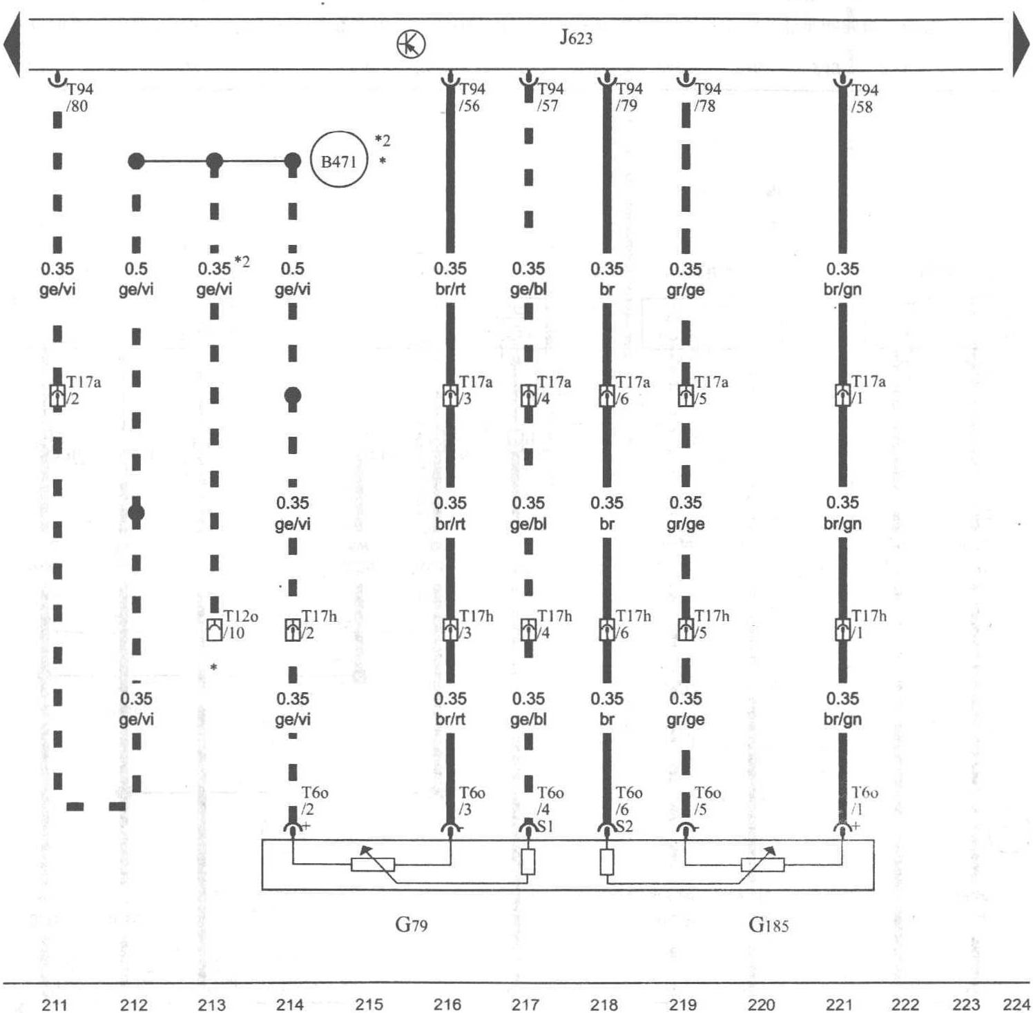 圖1-1-44 油門踏板位置傳感器、發(fā)動(dòng)機(jī)控制單元